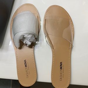 Cute clear size 11 fashion nova sandals.